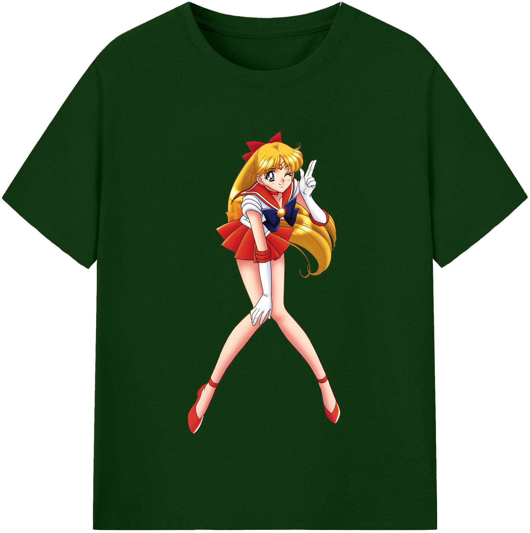 （画像用） 美少女戦士セーラームーン 愛野 美奈子 あいの みなこ Sailor Moon Aino Minako 綿100％半袖Tシャツ（フロントプリント）